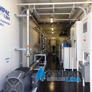 Seawater Desalination Reverse Osmosis Watermaker Mobile Fully Built Is A Shipping Container.