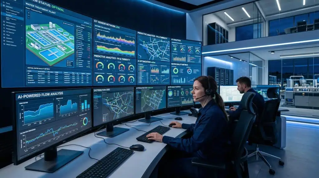 Smart water treatment IoT and AI monitoring system